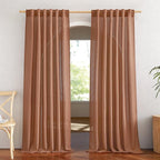 NICETOWN Linen Caramel Curtains & Drapes Privacy by NICETOWN