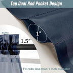 Navy Blue Sheer Curtains for Window 72 inches Long 2 Panels Set, Soft Airy - Image 3