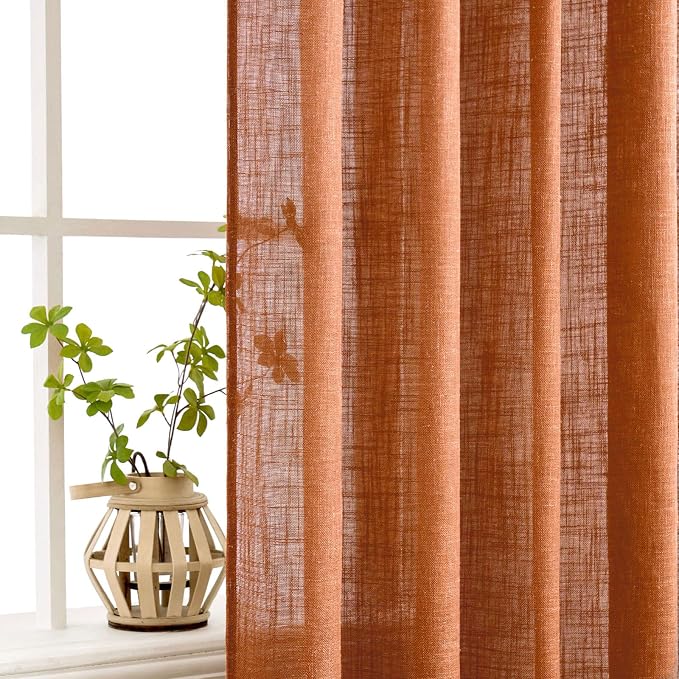 MIULEE Orange Curtains 84 Inch Length 2 Panels - Image 5