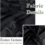 Lecloud Leia Black Sheer Curtains 30 Inch Length 2 Pieces, Breathable Jacquard - Image 9
