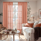 BGment Terracotta Linen Curtains 102 Inch Length - Image 2