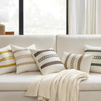 MIULEE Set of 2 Coco Brown Boho Decorative Pillow Covers 20x20 Inch Farmhouse - Image 2