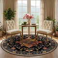 RELEANY Area Rugs 5ft Washable Non-Slip, Floral Vintage Distress Print Pattern by RELEANY