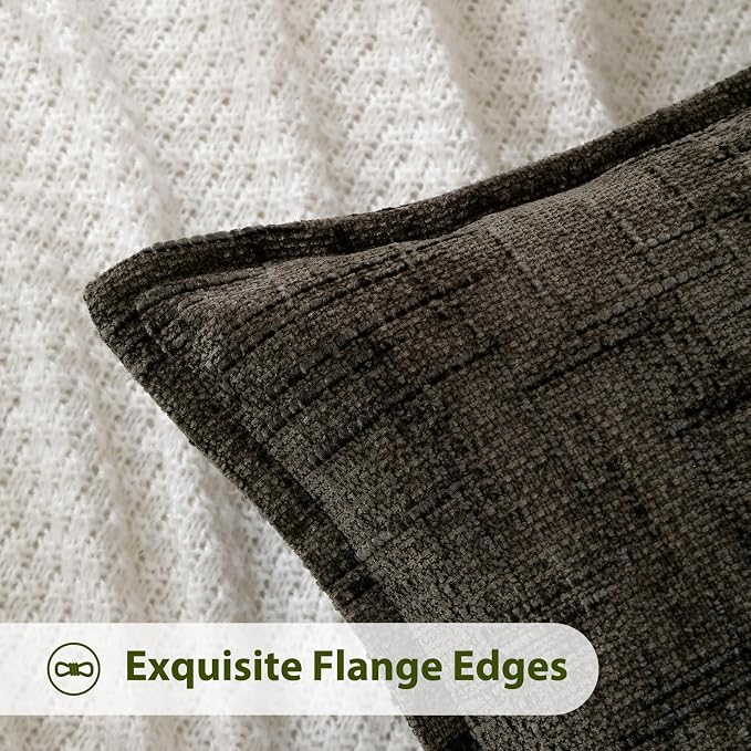 HPUK Fall Chenille Soft Throw Pillow Covers 18x18 Set of 2, Accent Cushion - Image 2
