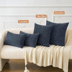 MIULEE Pack of 2 Couch Throw Pillow Covers 12x20 Inch Soft Navy Blue Chenille - Image 4