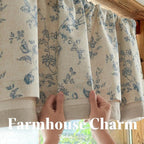 jinchan Amlie Floral Linen Valance Curtain Farmhouse Kitchen Valance - Image 6