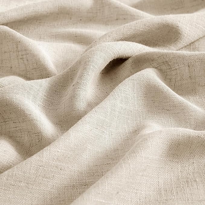 MIULEE Light Taupe Linen Curtains 84 Inch Length 2 Panels - Image 4