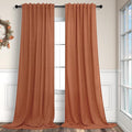 Pitalk Boho Curtains for Bedroom 2 Panels Rust Terracotta Colored Rod Pocket by Pitalk