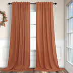 Pitalk Boho Curtains for Bedroom 2 Panels Rust Terracotta Colored Rod Pocket by Pitalk