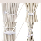 Hion Magnetic Curtain Tiebacks White 2pcs, Curtain Tiebacks Buckles Holdbacks - Image 8