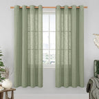 LAMIT Sage Green Linen Curtains 78 Inches by LAMIT