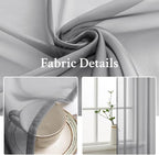 MIULEE Charcoal Grey Sheer Curtains 84 Inches Long 2 Panels, Light Filtering - Image 3