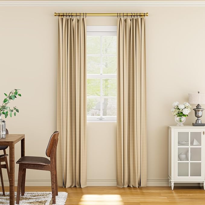 YaFex 2 Pack Heavy Duty Curtain Rods 32-60 Inch, 1 Inch Adjustable Gold Curtain - Image 9