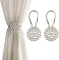 Magnetic Tiebacks for Curtains, 2 Pack Sparkling Crystal Flower Curtain by FOZUBOYO