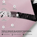 Deconovo Blackout Curtains, Thermal Insulated, W52 x L63 2 Panels, Back Tab - Image 4