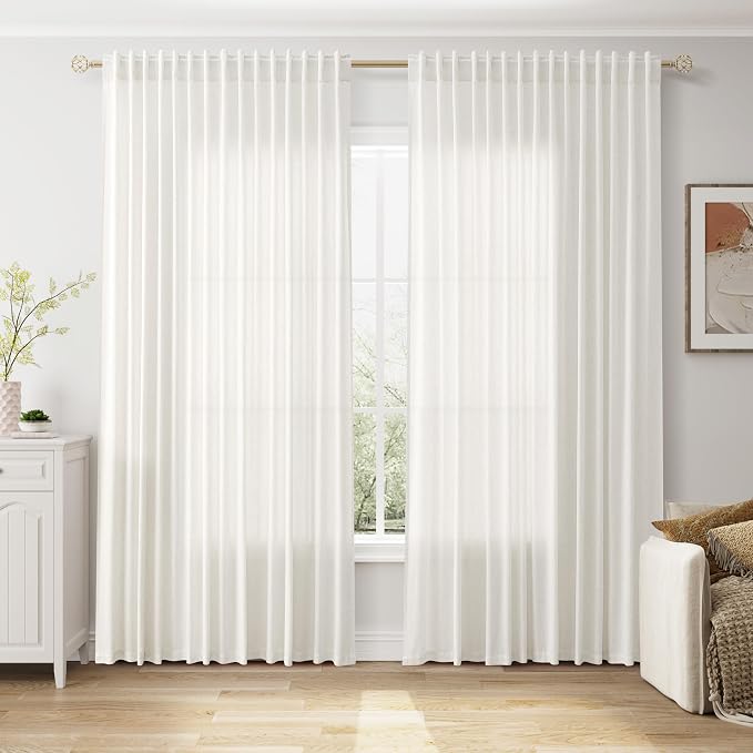 Nanspring Extra Wide Linen Curtains by Nanspring