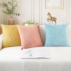 CaliTime Throw Pillow Covers Decorative 24 X 24 Inches Pack of 2 Cozy Chenille - Image 5