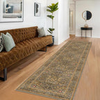3x10 Long Runner Rugs for Hallway Non Slip, Geometric Floral Design Washable by HazoHaus