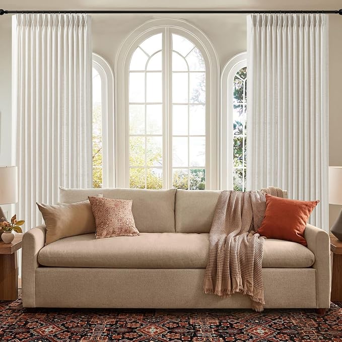 Pinch Pleated Linen Curtains 84 Inch Length 2 Panels Set, Light Filtering Linen - Image 6