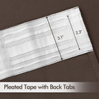 MIULEE Chocolate Brown Back Tab Blackout Curtain 96 Inch Long 2 Panels Set - Image 4