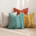 MIULEE Pack of 4 Couch Throw Pillow Covers 18x18 Inch Neutral Orange/Teal Soft - Image 4