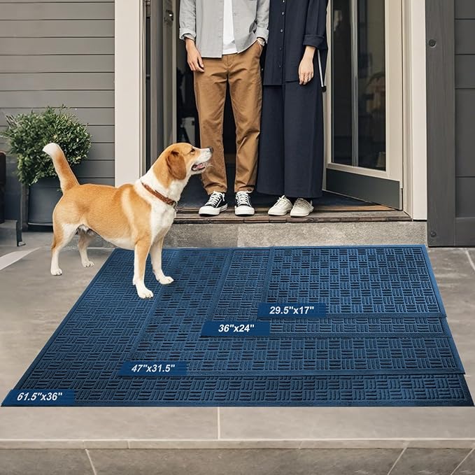 Mibao Front Door Mat Indoor Outdoor Entrance, Dirt Trapping Welcome Mats - Image 2