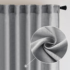 MIULEE Grey Linen Curtains 72 Inch Length - Image 2