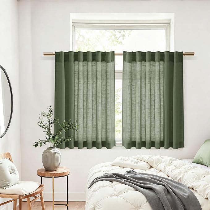 Nanspring Short Linen Curtains 36 Inch Length - Image 7