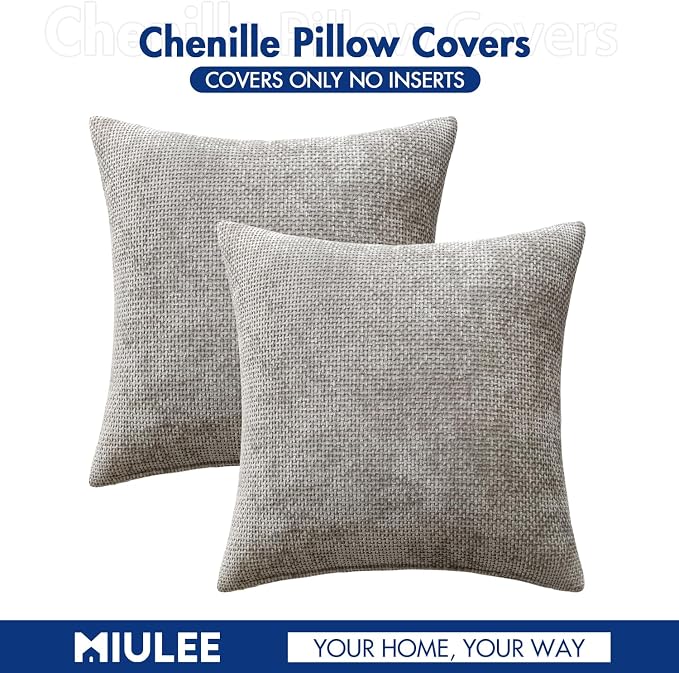 MIULEE Pack of 2 Couch Throw Pillow Covers 20x20 Inch Light Gray Modern Boho - Image 7