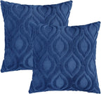 decorUhome Throw Pillow Covers 24x24 Inch Set of 2, Soft Plush Faux Wool Dark - Image 8
