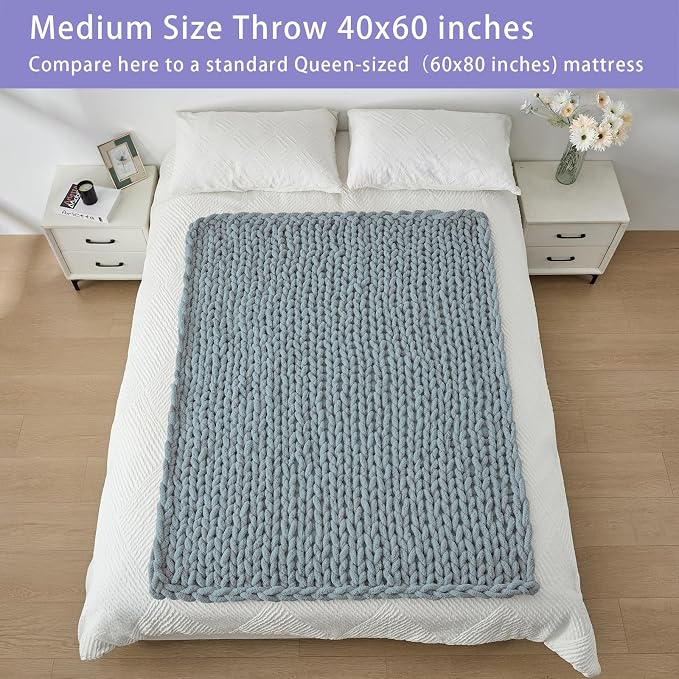 Bigacogo Chunky Knit Throw Blanket - Image 5