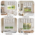 jinchan Linen Kitchen Valance for Windows 16 Inch Floral Double Layer Valance - Image 5