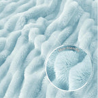 Exclusivo Mezcla Twin Size Flannel Fleece Blanket, Super Soft Striped Jacquard - Image 5