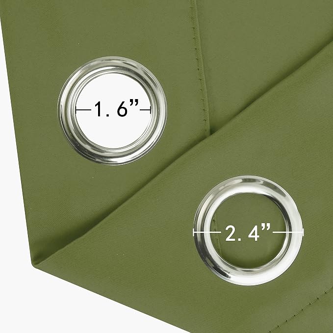 LEMOMO Olive Green Thermal Blackout Curtains/42 x 84 Inch/Set of 2 Panels Room - Image 6