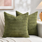 Fancy Homi 4 Packs Boho Moss Green Decorative Throw Pillow Covers 24x24 Inch - Image 6