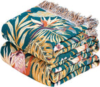 MSGKV Boho Throw Blanket for Bed 60"x80" 100% Cotton Jungle Animal Couch by MSGKVHomeTextiles