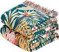 MSGKV Boho Throw Blanket for Couch 50"x60" 100% Cotton Jungle Animal Blanket by MSGKVHomeTextiles
