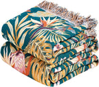 MSGKV Boho Throw Blanket for Couch 50"x60" 100% Cotton Jungle Animal Blanket by MSGKVHomeTextiles