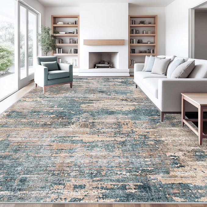 10x14 Area Rugs for Living Room, Washable Modern Abstract Large Area Rug by XLUEZ