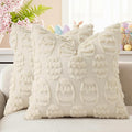decorUhome Easter Beige Egg Pillow Covers 20x20 Inch Set of 2, Soft Plush Faux by decorUhome
