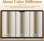 Boho Blackout Curtains 90 Inches Long Beige Linen Blend 2 Panels - Image 5