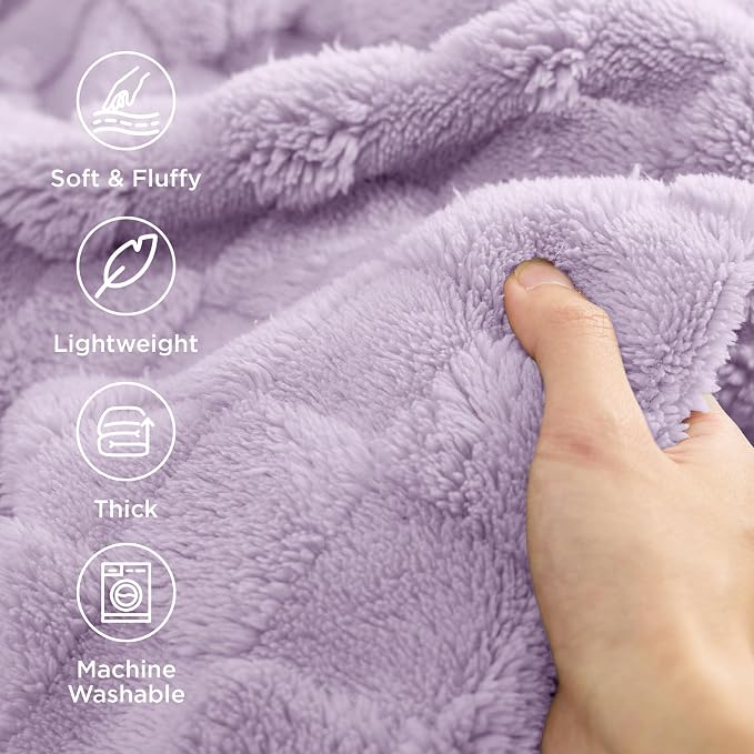 Bedsure GentleSoft Lavender Fog Throw Blanket - Image 3