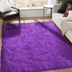 Goolela Purple Area Rug 6x9 Fluffy Fuzzy Furry Shag Carpet - Image 2