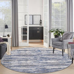 KOZYFLY Round Area Rugs 6Ft Modern Abstract Ombre Circle Rug - Image 3