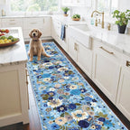 Floral Hallway Runner Carpet Non-Slip, 2x10 Washable Rug Ultra-Thin Soft by WelcometoBabovid