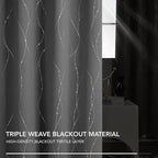 Deconovo Blackout Curtains, Thermal Insulated Noise‑Reducing Drape, Wave Line - Image 6
