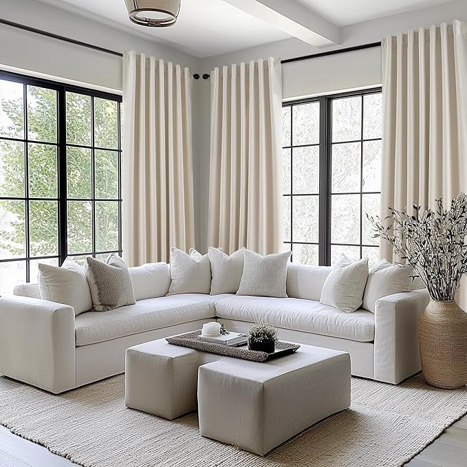 Topfinel 105 Inch Linen Blackout Curtains - Image 2