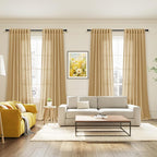 Gold Yellow Linen Curtains 84 Inch Length 2 Panels Set - Image 7