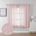Lecloud Leia 54 Inch Living Room Blush Sheer Curtains 2 Panels, Lightweight by Lecloud