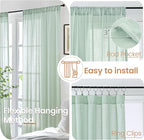BGment Sage Green Linen Semi Sheer Curtains - Image 6